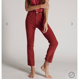 AMO CHLOE CROP STRAIGHT LEG CORDUROY pants size 30